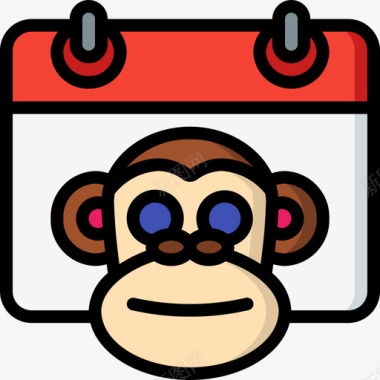 猴农历93年线形颜色图标