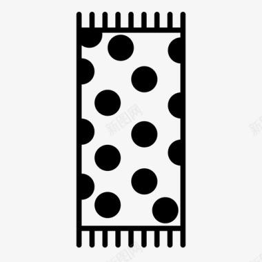 沙滩巾海边度假图标