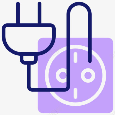 电源插头电子材料线颜色图标