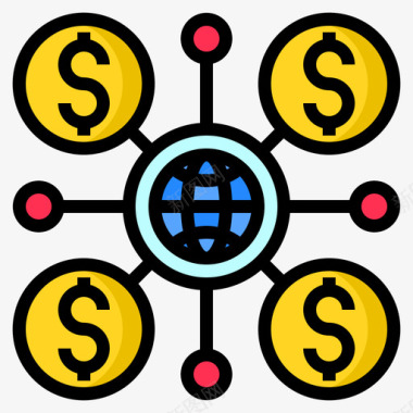 网络货币142线颜色图标