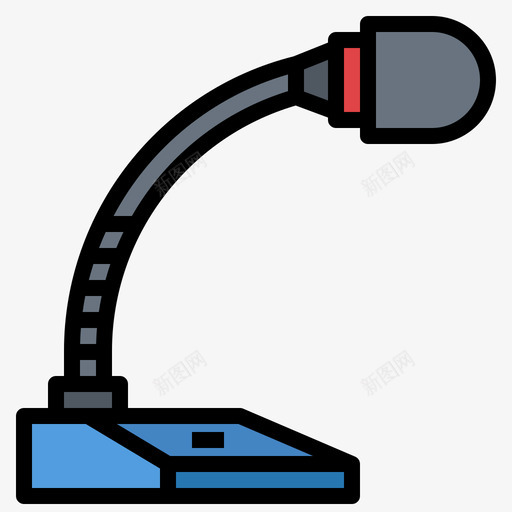 麦克风商务会议14线色svg_新图网 https://ixintu.com 麦克风 商务会议 线色