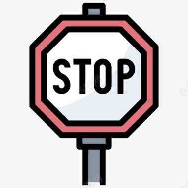 停车标志交通标志29线形颜色图标
