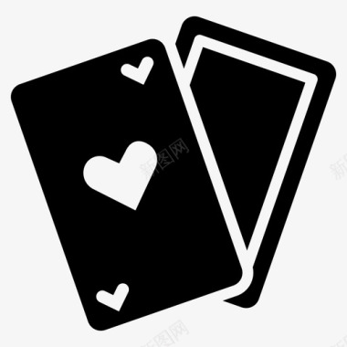 扑克牌浪漫爱情8填充图标