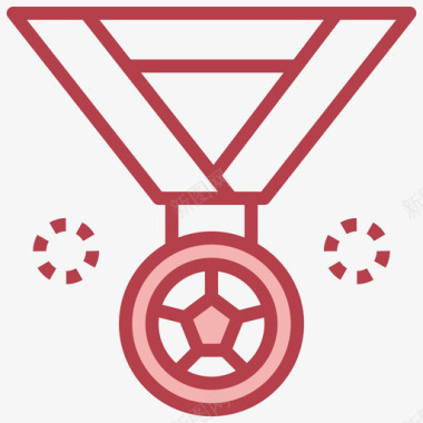 奖牌足球88红色图标