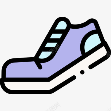 跑鞋运动装备36线性颜色图标