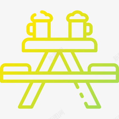 野餐桌啤酒节53梯度图标