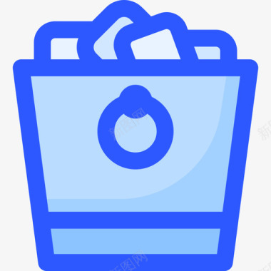 冰桶餐具蓝色图标