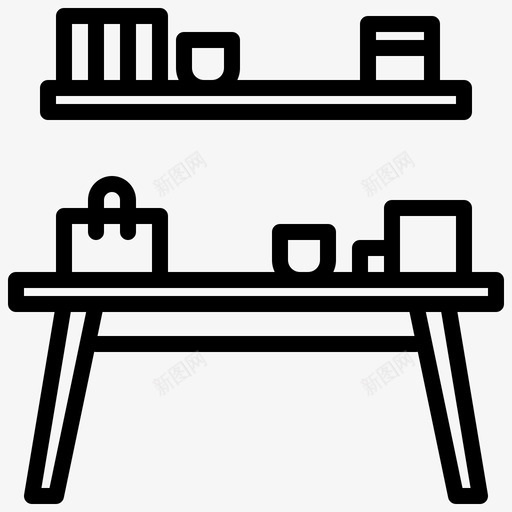客厅家具和装饰1线性svg_新图网 https://ixintu.com 客厅 家具 装饰 线性