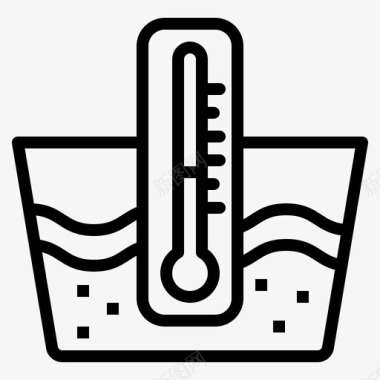 温度洗衣房51线性图标
