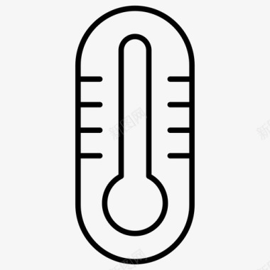 温度计温度夏季2px线路图标图标