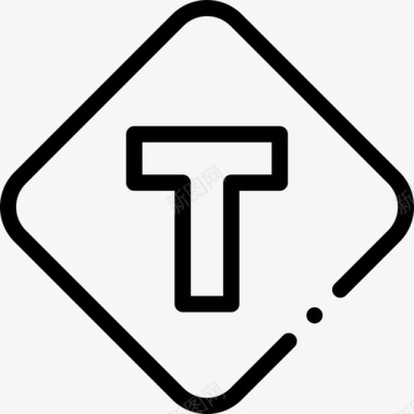 T形交叉口交通标志36线形图标