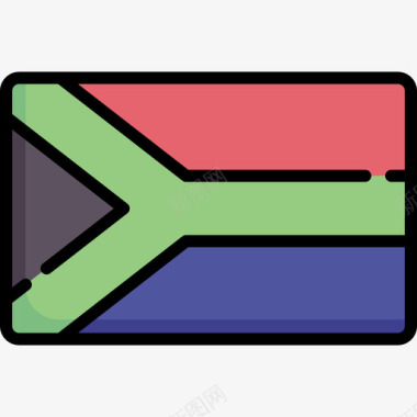 南非国旗18线形颜色图标