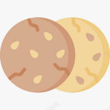 曲奇饼干国际食品17扁平饼干图标