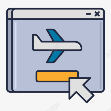 办理登机手续航空公司2线性颜色图标
