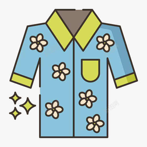 夏威夷衬衫热带56线性颜色svg_新图网 https://ixintu.com 夏威夷 衬衫 热带 线性 颜色