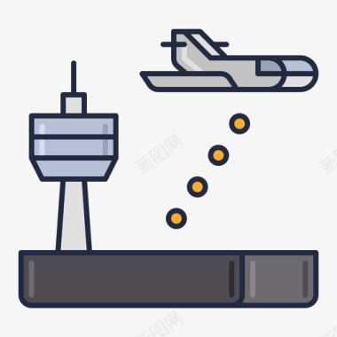 起飞航空公司2线性颜色图标