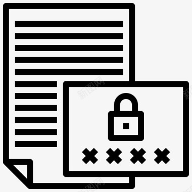 密码文件和文件夹25线性图标