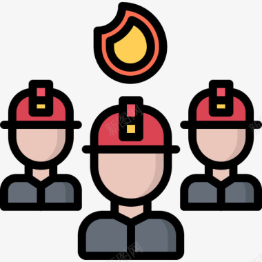 消防员消防员16彩色图标