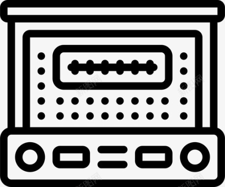 收音机古董4线性图标