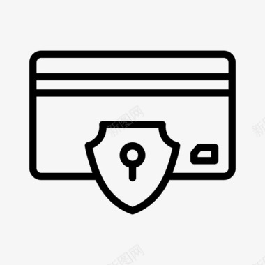 信用卡保护和安全22线性图标