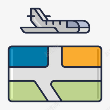 国内航空公司2线性颜色图标