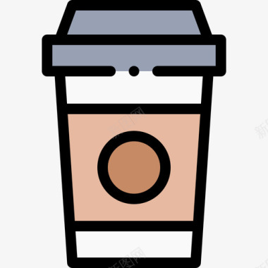 咖啡文案59线性颜色图标