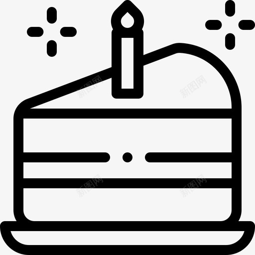 生日蛋糕片生日150直线型svg_新图网 https://ixintu.com 生日蛋糕 生日 直线 线型