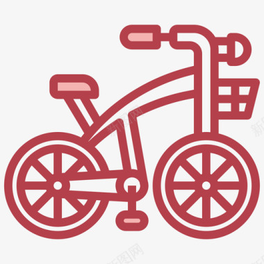 自行车游乐园60红色图标