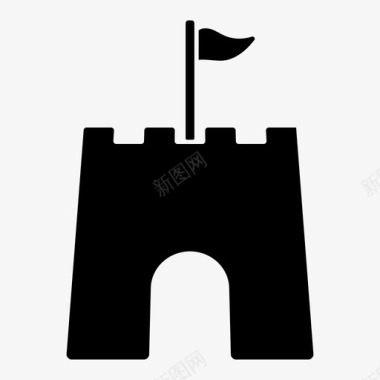 堡垒城堡旗帜图标