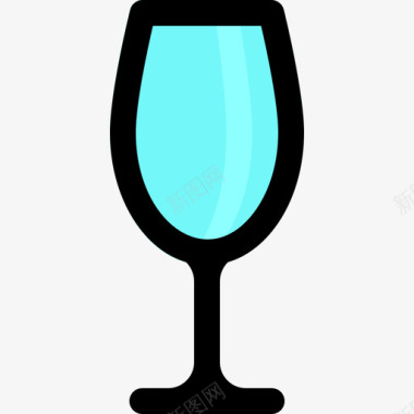 玻璃餐具2线性颜色图标