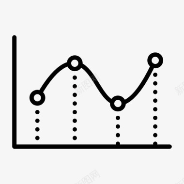 节点曲线图图表数学图标