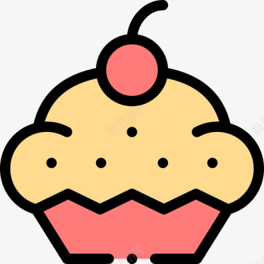 纸杯蛋糕instagram亮点故事食品1线性颜色图标