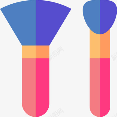 刷子美容123扁平图标