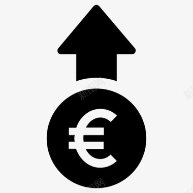 欧元增加金钱图标