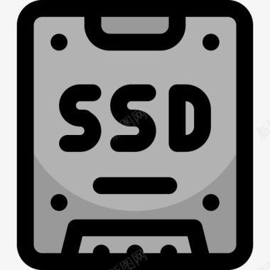 Ssd磁盘计算机硬件40线性彩色图标