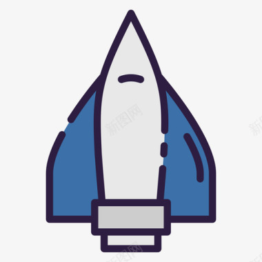 火箭太空209线性颜色图标