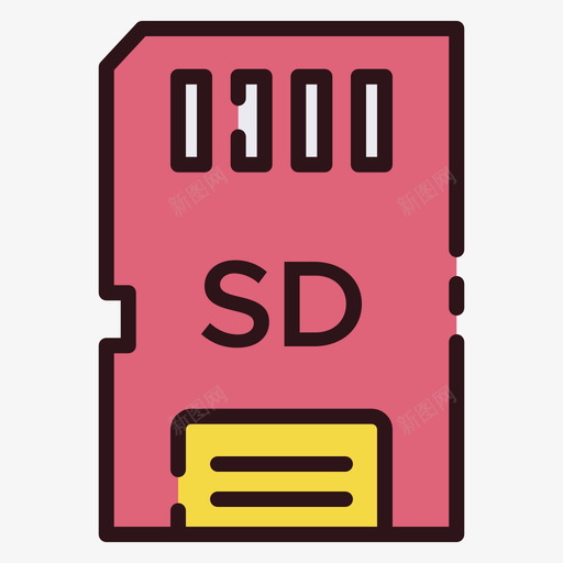 MicroSd硬件44线性颜色svg_新图网 https://ixintu.com Micro Sd 硬件 线性 颜色