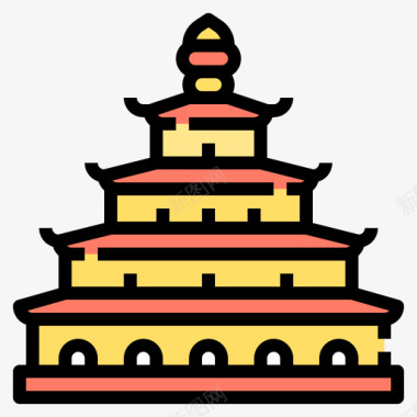宝塔中国78线形颜色图标