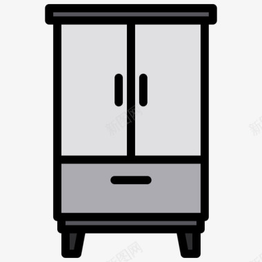 衣柜家具和装饰2线条色图标