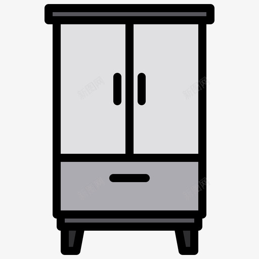 衣柜家具和装饰2线条色svg_新图网 https://ixintu.com 衣柜 家具 装饰 线条