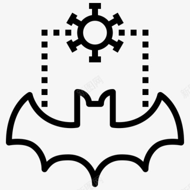 蝙蝠冠状病毒170线状图标