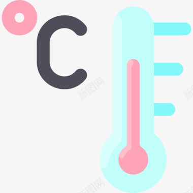 温度计天气301扁平图标