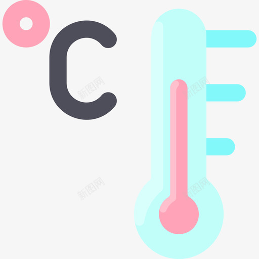 温度计天气301扁平svg_新图网 https://ixintu.com 温度计 天气 扁平