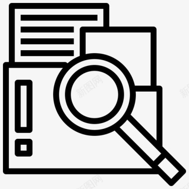 搜索文件和文件夹25线性图标