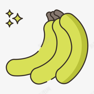 香蕉热带56线形颜色图标