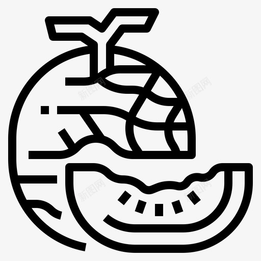 甜瓜水果31轮廓svg_新图网 https://ixintu.com 甜瓜 水果 轮廓
