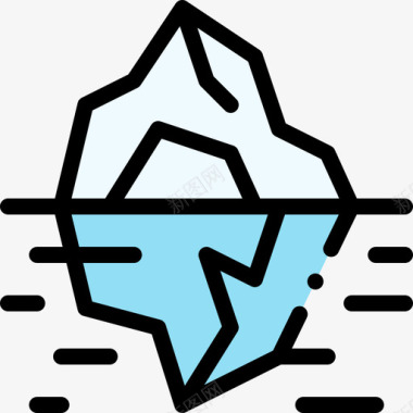 冰山自然花1线状颜色图标
