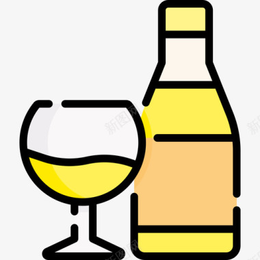葡萄酒休闲活动在家10线性颜色图标