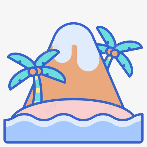 岛屿热带57线形颜色svg_新图网 https://ixintu.com 岛屿 热带 线形 颜色