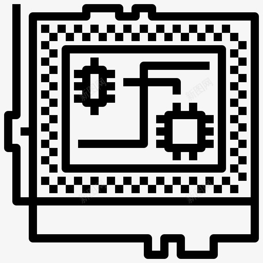 Cpu电子元件2线性svg_新图网 https://ixintu.com Cpu 电子元件 线性